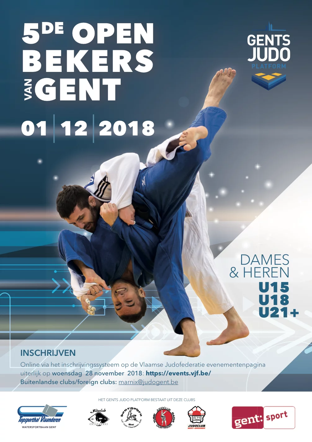 Poster for the 5th Open Cups of Ghent on 1 December 2018