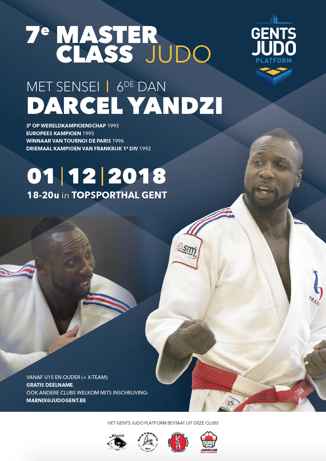 Poster for the 7th Judo Master Class with sensei Darcel Yandzi on 1 December 2018