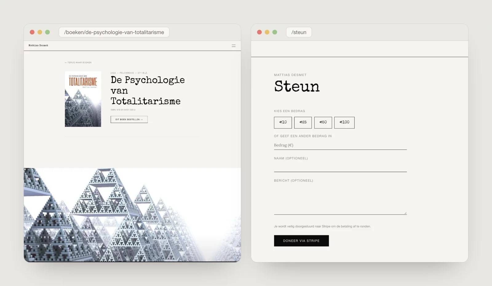 Book page and support page